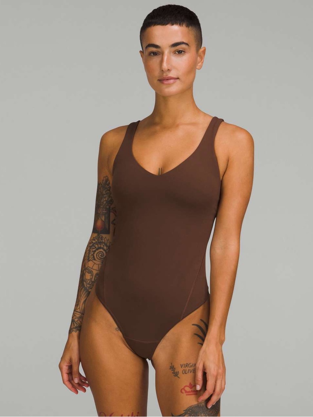 lululemon athletica Women's Brown V-Neck Bodysuit 6